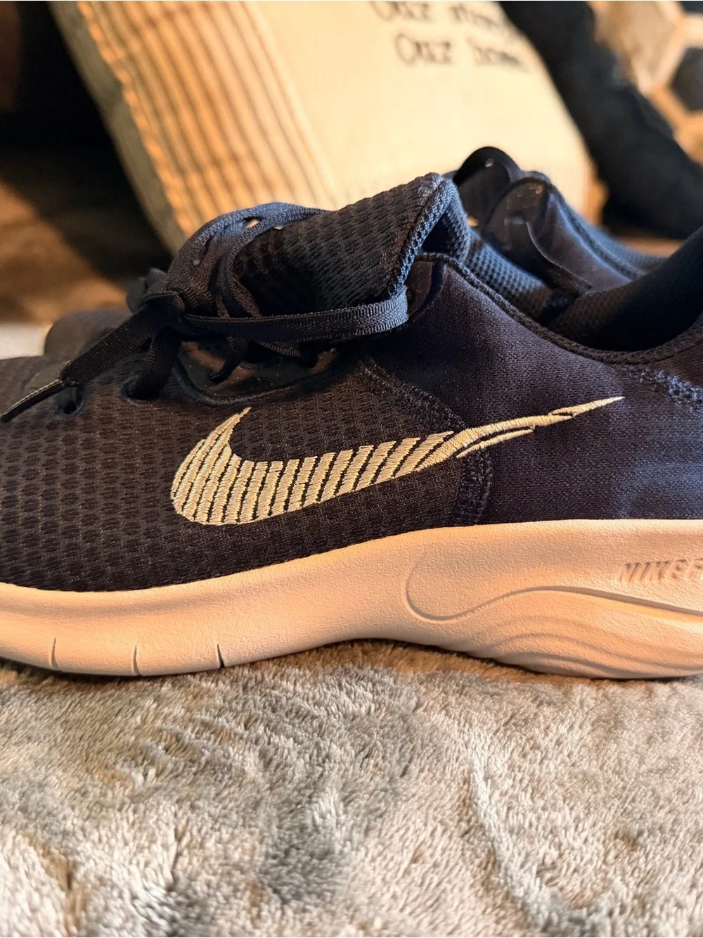 Nike Junior Navy Sneakers with White Swoosh